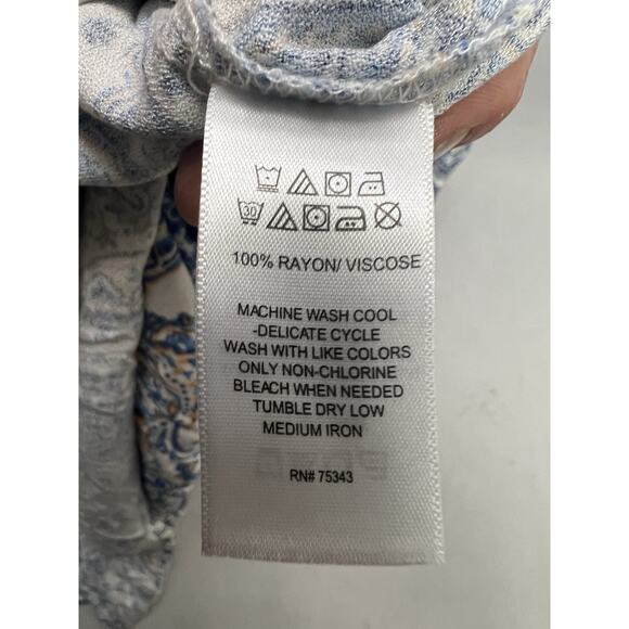 Lucky Brand Paisley Puff Sleeve Tiered Dress Size Small - Picture 6 of 9